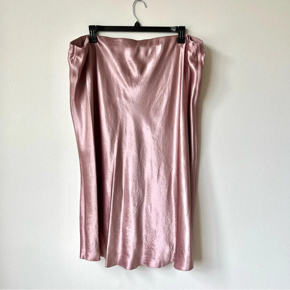 NWT Vince Satin Slip Midi Skirt in Blush Pink Size XXXL 3XL - Picture 3 of 12